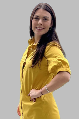 organic cotton shirt dress gold - mila