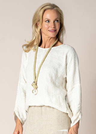 linen cotton top - cream - carmina