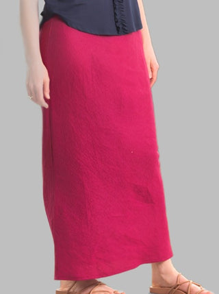 Maddie Linen Maxi Skirt Cerise - Design Emporium
