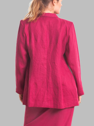 Pepper Linen Jacket Cerise - Design Emporium