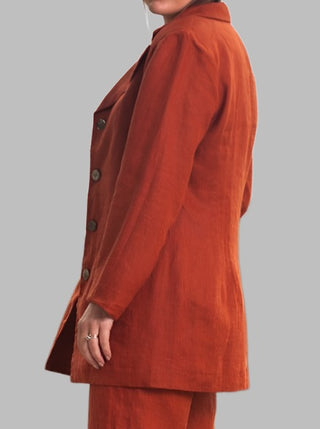 Pepper Linen Jacket Rust - Design Emporium