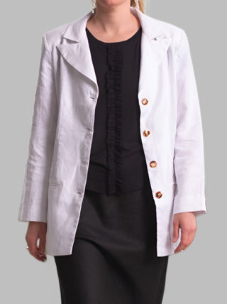 Pepper Linen Jacket White - Design Emporium