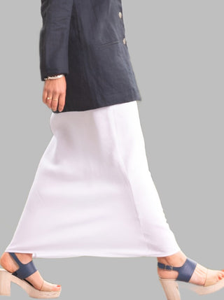 Maddie Linen Maxi Skirt White - Design Emporium