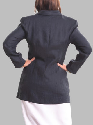 Pepper Linen Jacket Navy - Design Emporium