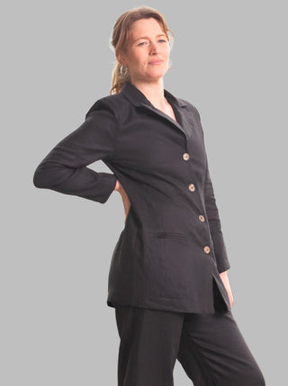Pepper Linen Jacket Black - Design Emporium