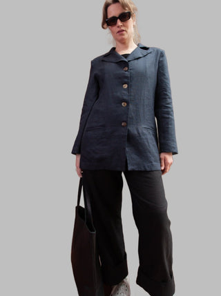 jacket linen navy - pepper