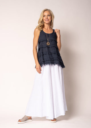 linen pants - diana - white