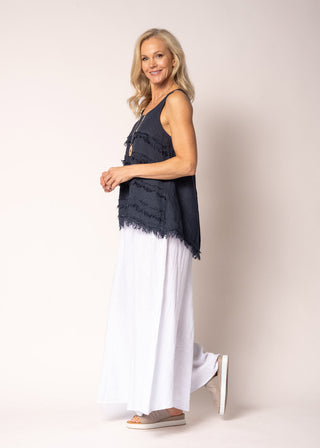 linen pants - diana - white