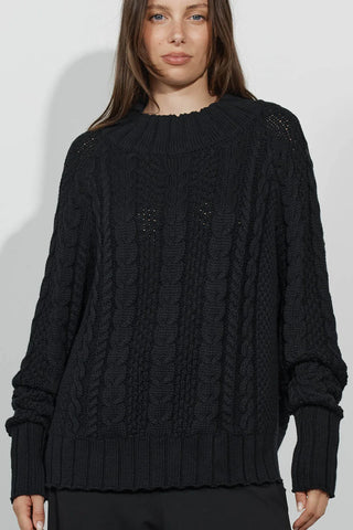 cotton cashmere - black - connell jumper