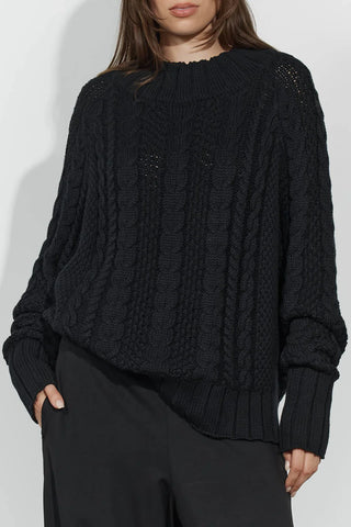 cotton cashmere - black - connell jumper