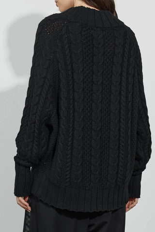 cotton cashmere - black - connell jumper