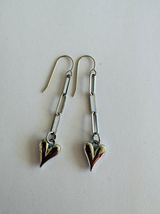 heart string - silver - paperclip chain