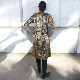 viscose gold Vneck dress - juliette
