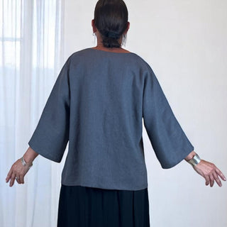 linen overtop - charcoal - kenya