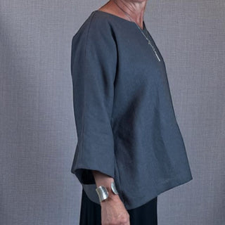 linen overtop - charcoal - kenya
