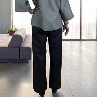 linen full length pants - black - georgia