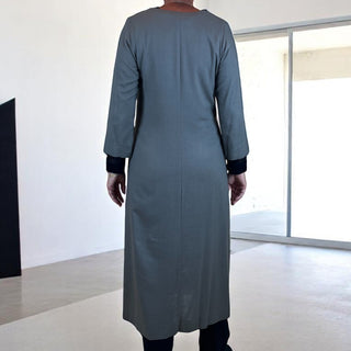 viscose linen dress - charcoal - tokyo