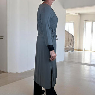 viscose linen dress - charcoal - tokyo