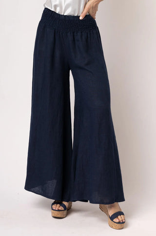 linen pants - diana - navy