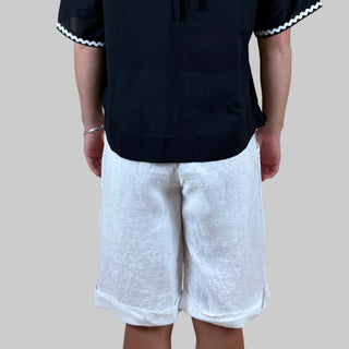 linen shorts - vera may - white