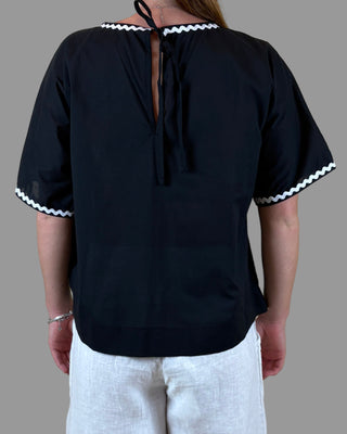 cotton top - billie - black white trim