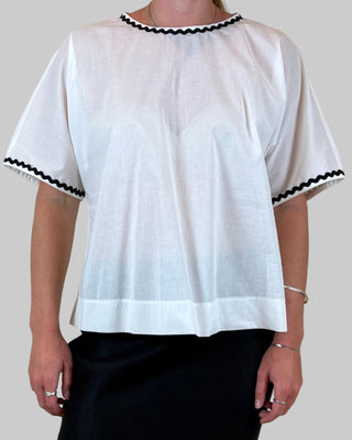 cotton top - billie - white black trim