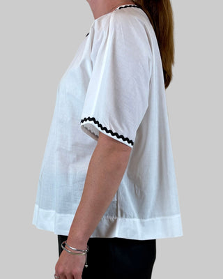 cotton top - billie - white black trim