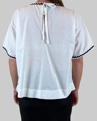 cotton top - billie - white black trim