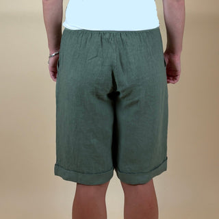 linen shorts - vera may - khaki