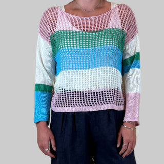 mesh jumper - multi stripe - cotton