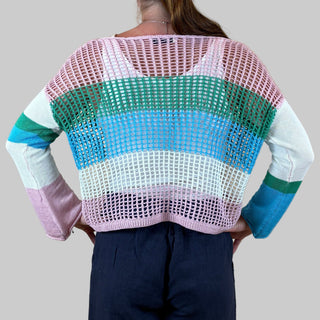 mesh jumper - multi stripe - cotton