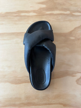 Puffer Sandals - leather - black - CARRIE