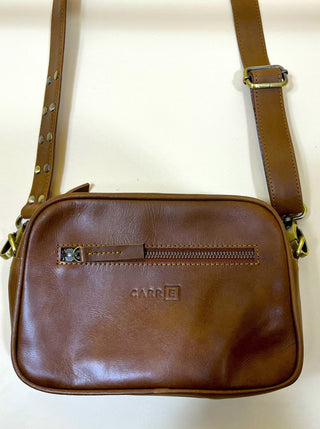 leather crossbody bag - natural tan