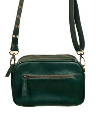 leather crossbody bag - jade green