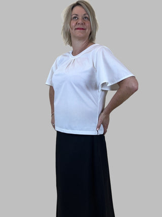 blouse in white organic cotton - janey