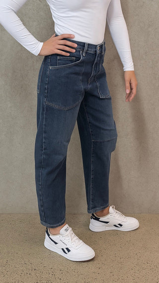 jeans - marlow - barrel leg - high rise - sadira wash