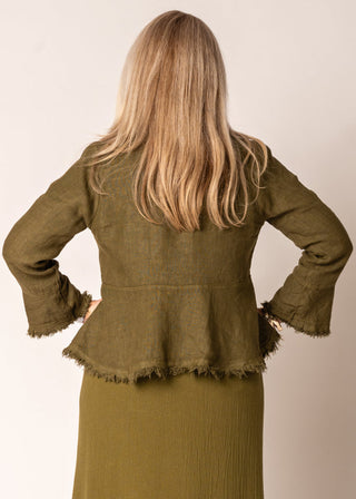 linen jacket - olive