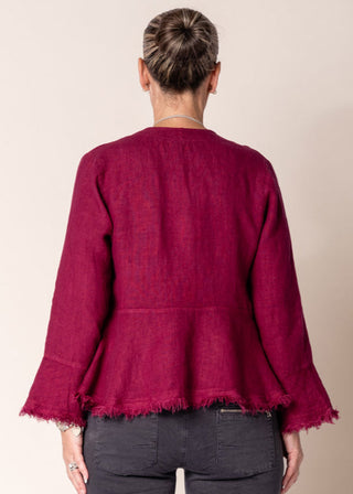 linen jacket - mulberry wine