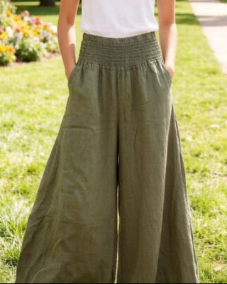 linen pants - lea luc - khaki