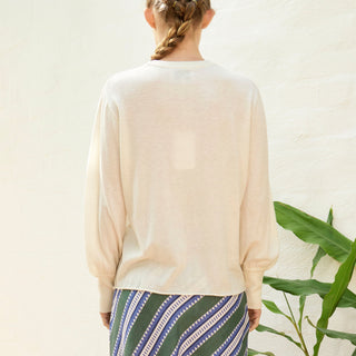 lover knit - navy heart on cream