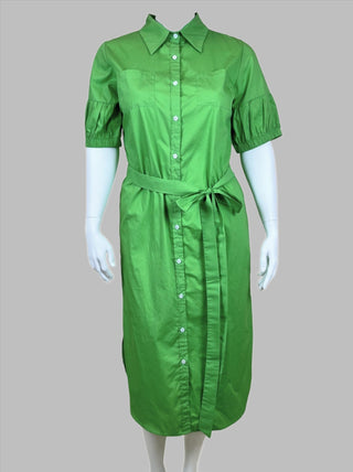 organic cotton shirt dress lime - mila