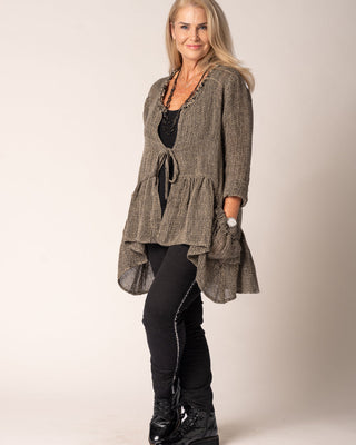 top - cotton linen - frill hem - maelis