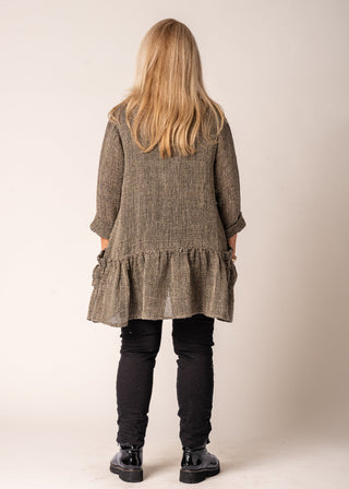 top - cotton linen - frill hem - maelis