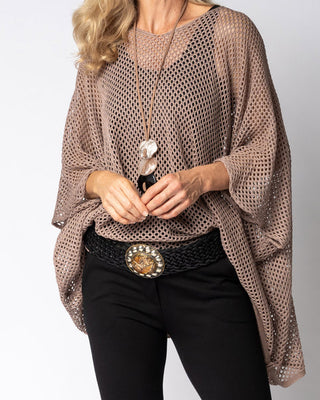 mesh poncho - latte