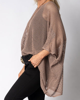 mesh poncho - latte