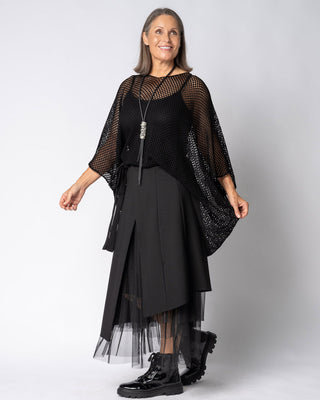 mesh poncho - black