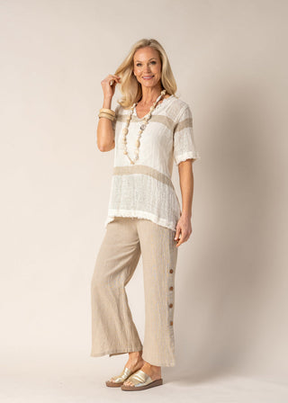 linen top - nerida - cream