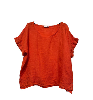 linen tee - orange - paris