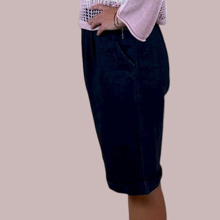 linen shorts - vera may - navy