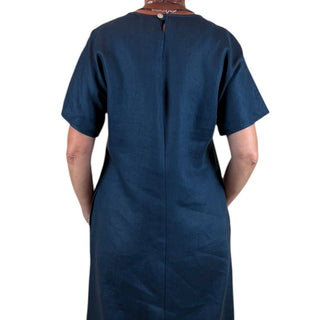 linen - navy dress - eva